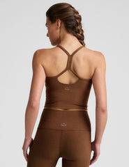 brown slim racerback cropped tank top.