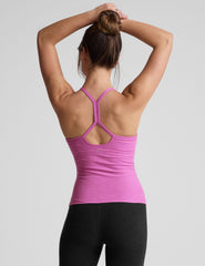 pink slim strapped racerback tank top.