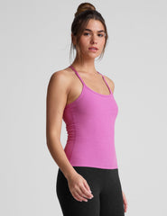 pink slim strapped racerback tank top.