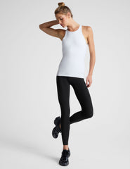 white long length high-neck tank top.