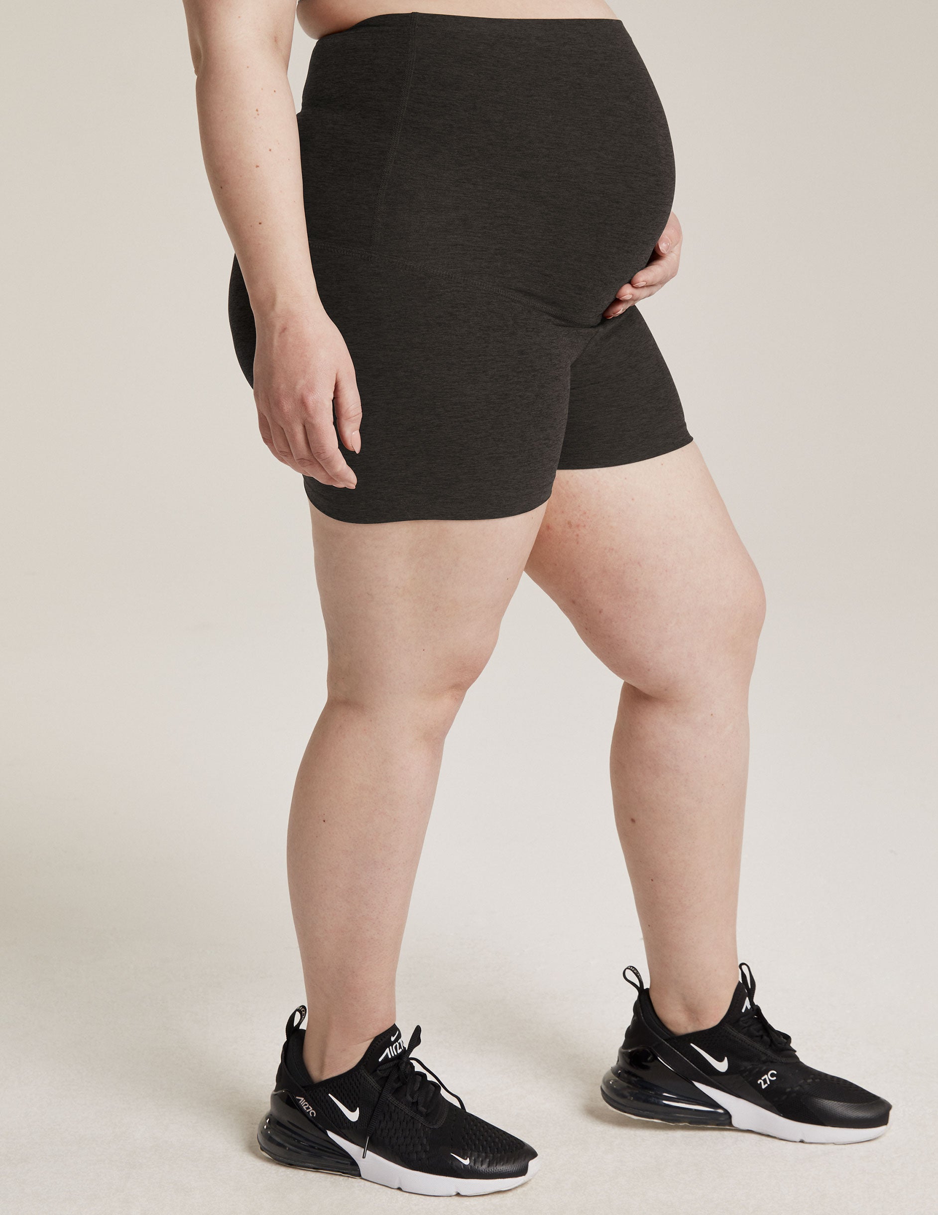 black maternity biker short