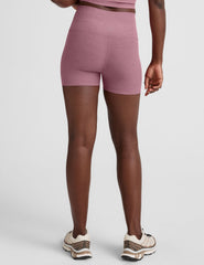 pink high-waisted 3" inseam biker shorts.