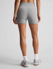 gray high-waisted 3" inseam biker shorts.