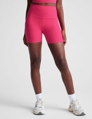 pink high-waisted 5" biker shorts.