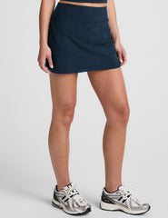 blue mini skirt with built in shorts and pockets.