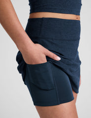 blue mini skirt with built in shorts and pockets.