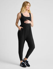 black maternity jumpsuit