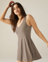 brown mini flare dress