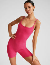 pink short biker jumpsuit