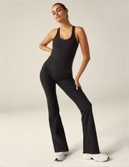 black wide leg jumpsuit