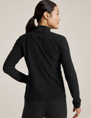 black mock neck zip up jacket