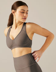 brown v-neck bra top with remove-able padding.