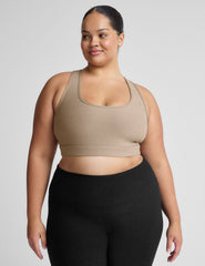 brown plus size sports bra.