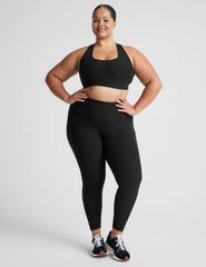 black plus size sports bra