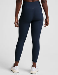blue high-waisted midi ribbed leggings.