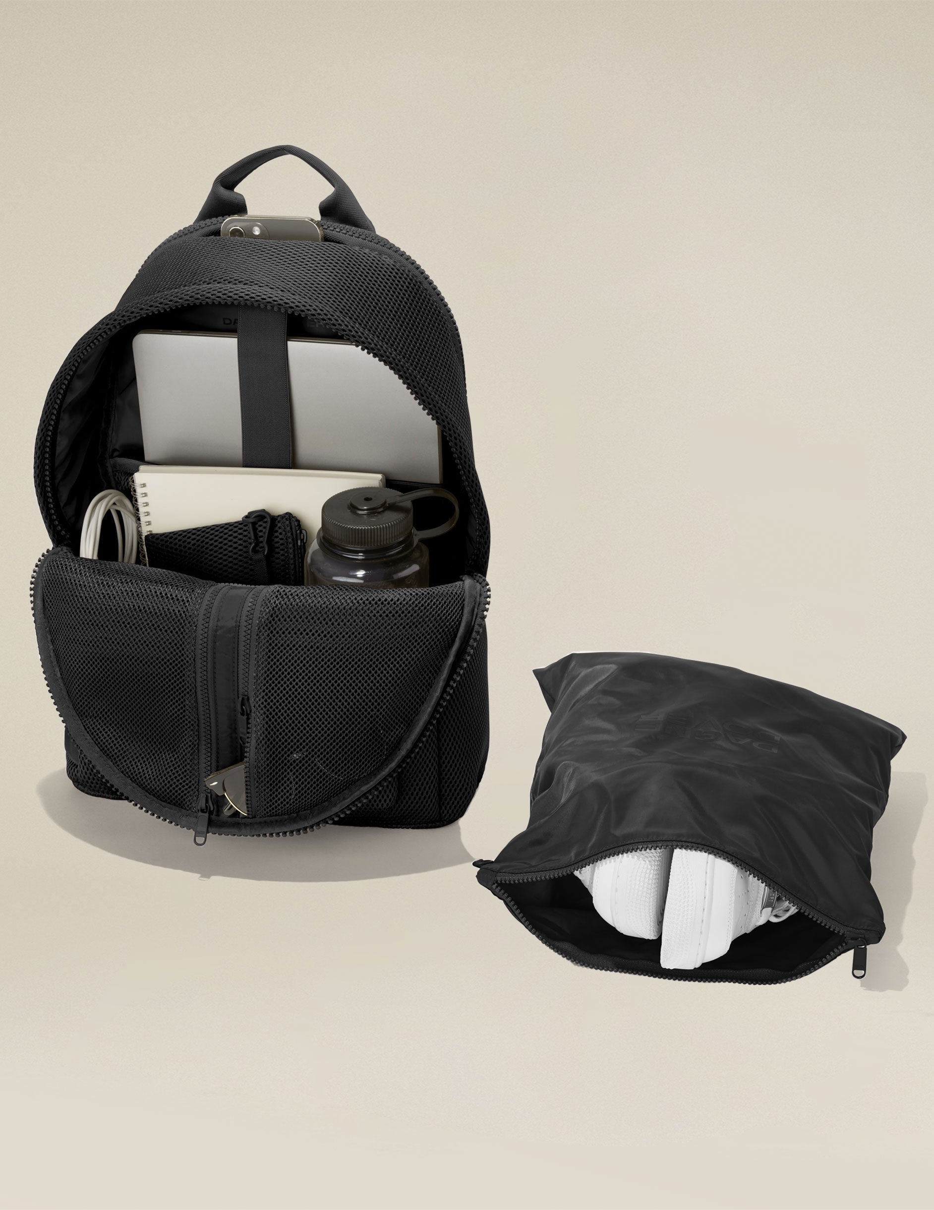 black dagne dover mesh backpack.