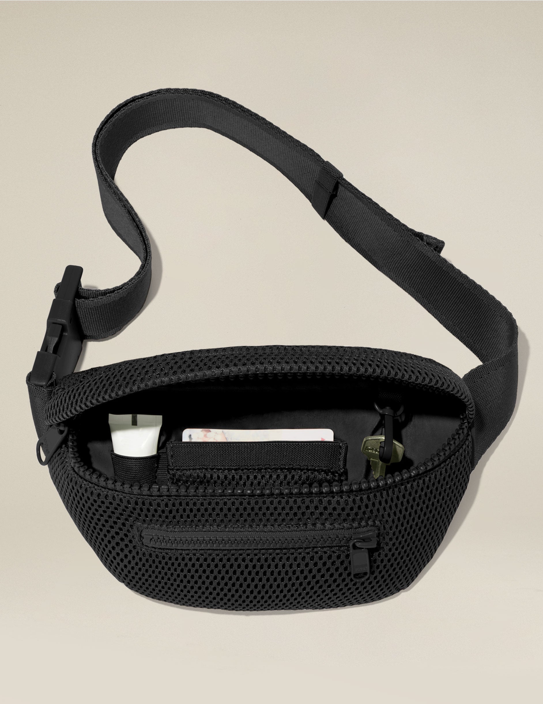 black mesh dagne dover fanny pack.