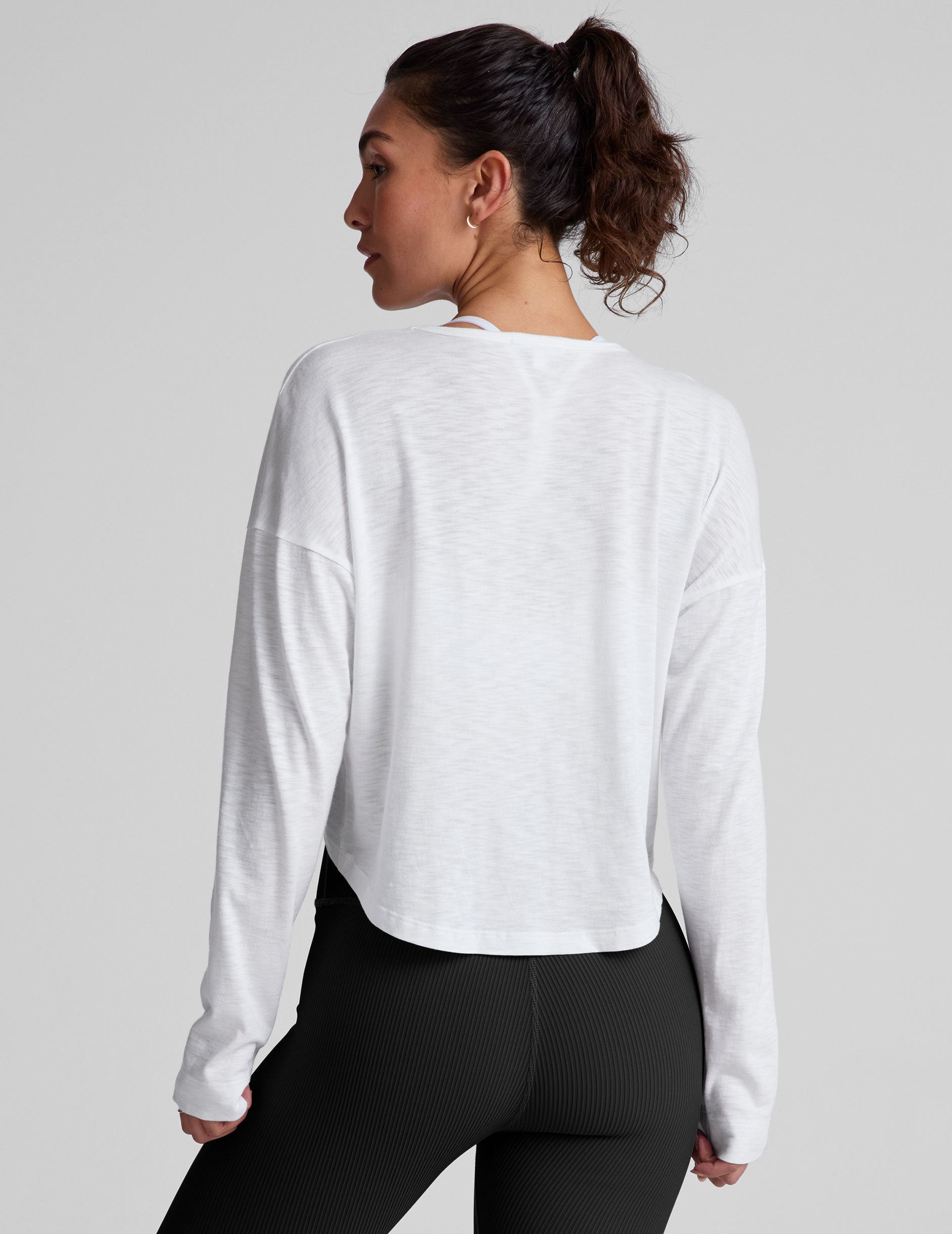 white long sleeve top