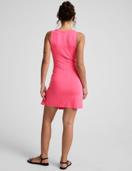 pink mini wrap dress