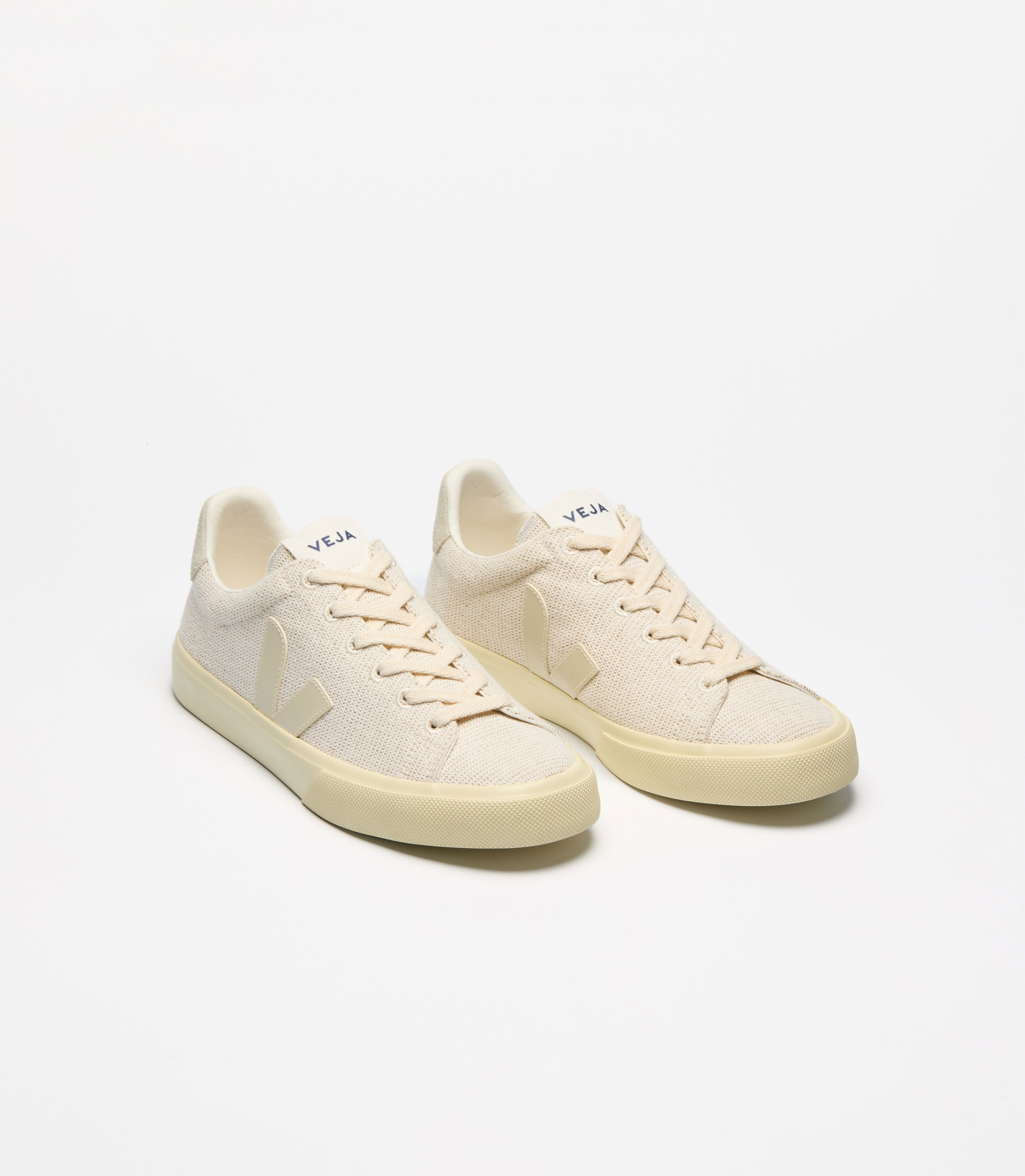 cream colored VEJA sneakers.