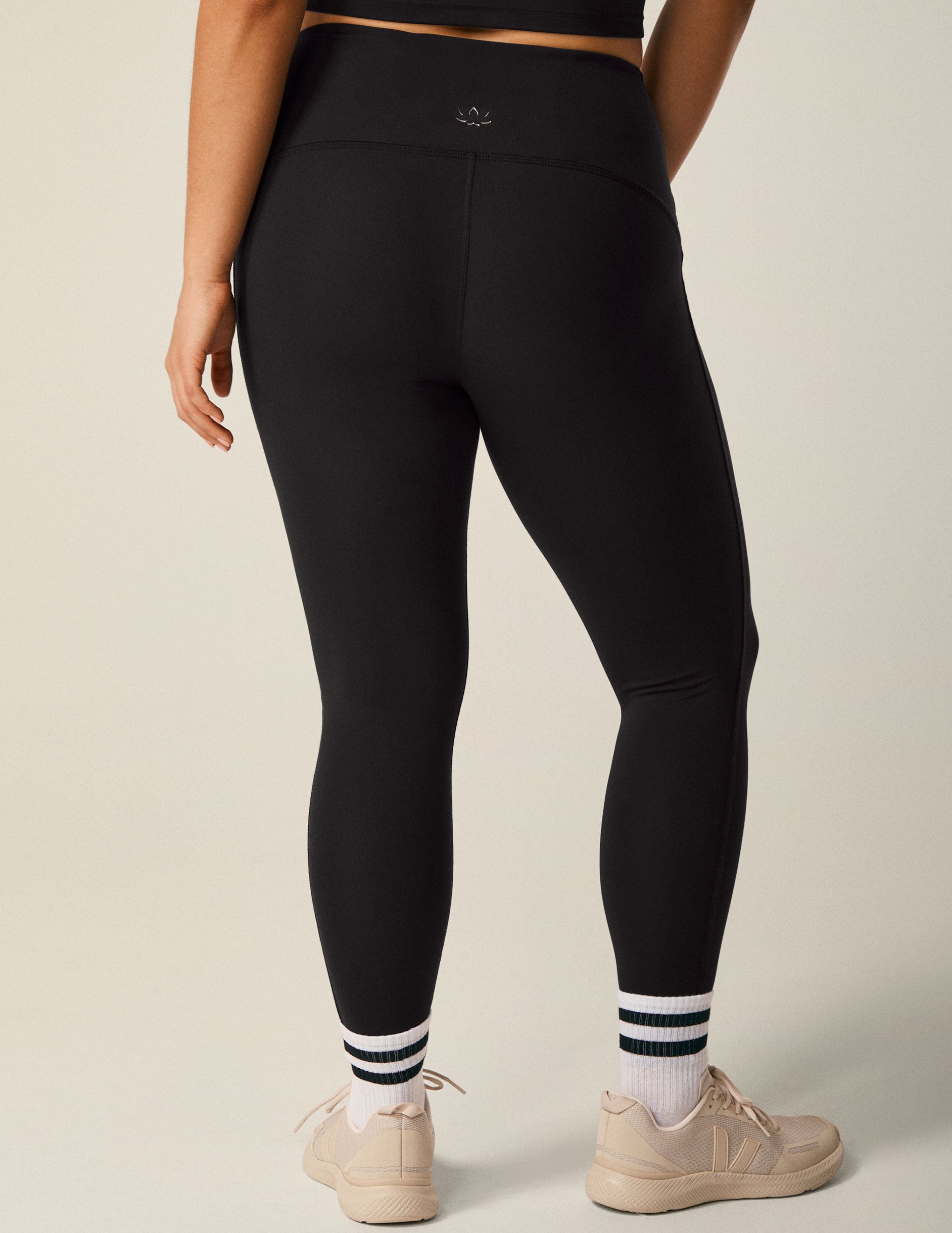 black 4-inch waistband midi leggings.