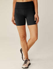 black POWERBEYOND biker shorts.