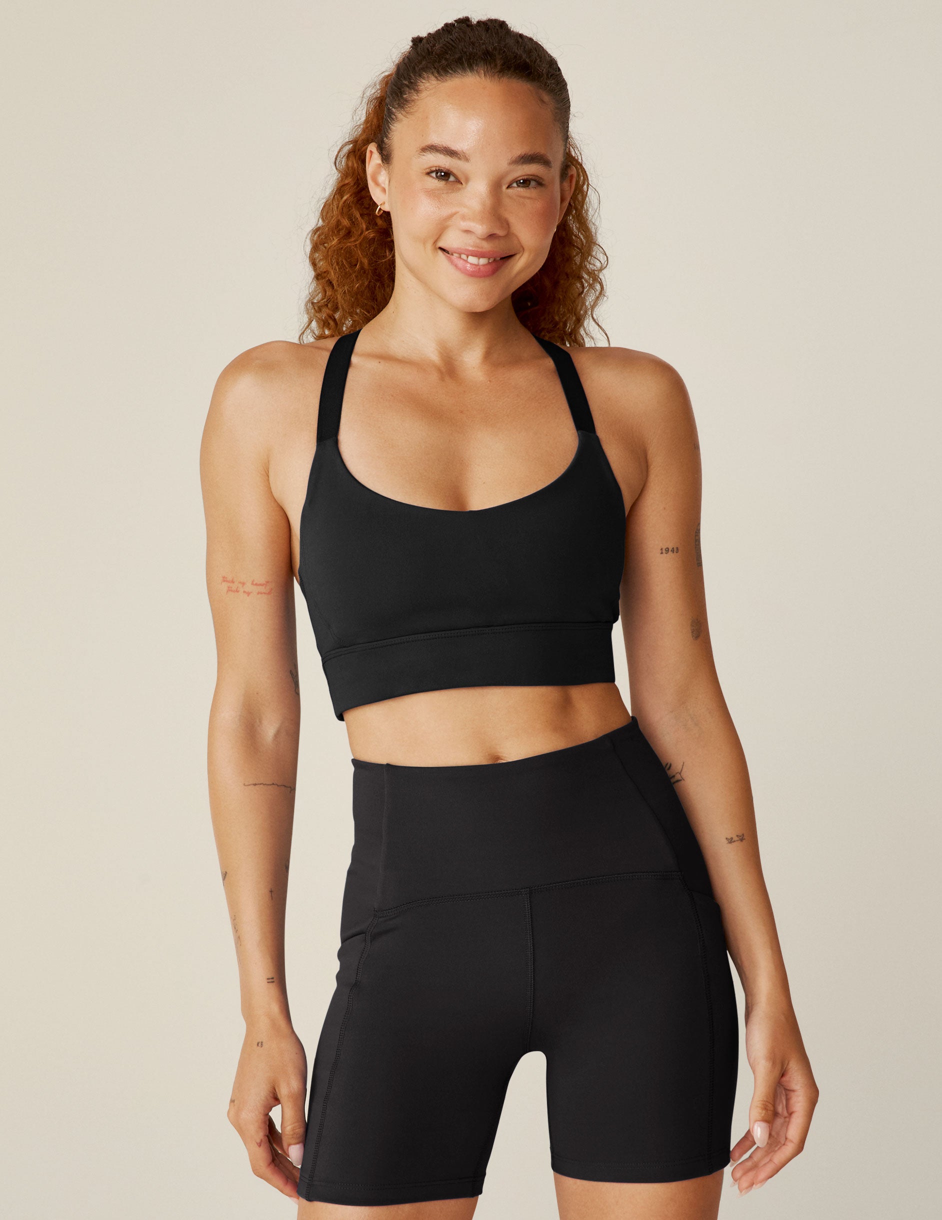 black racerback powerbeyond bra top.