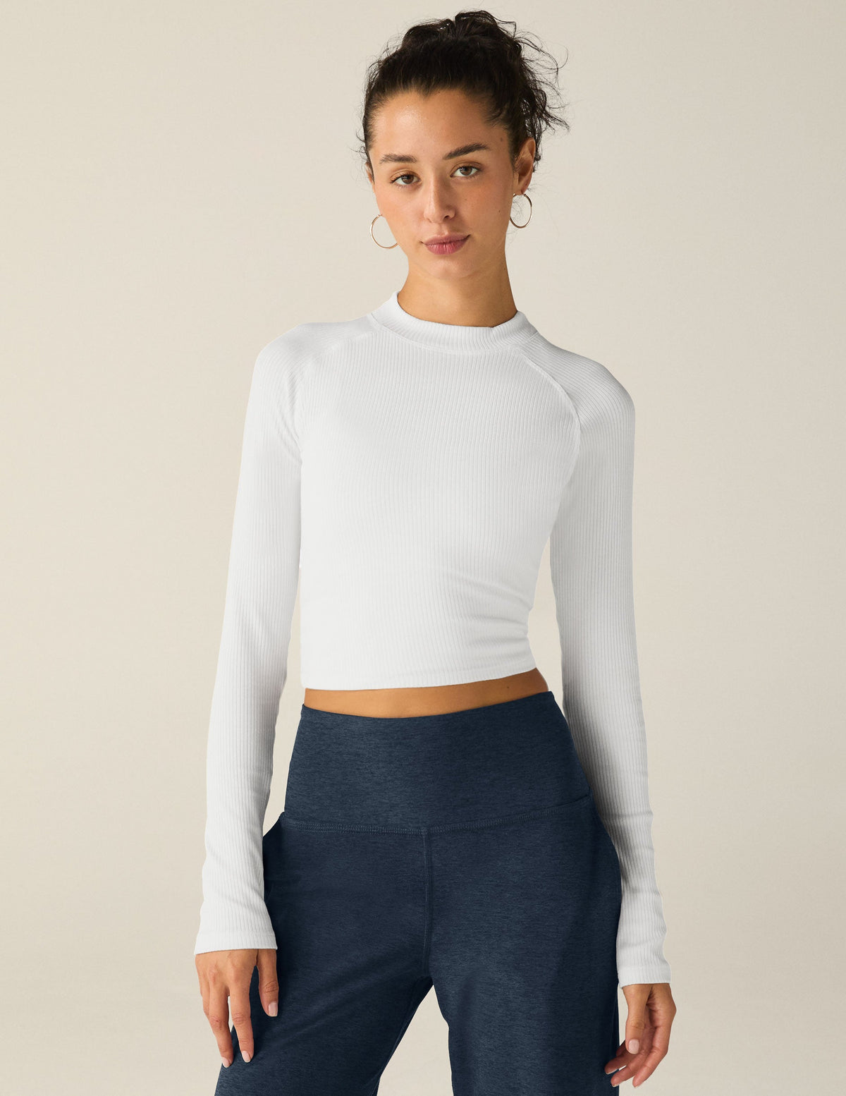 white long sleeve cropped top