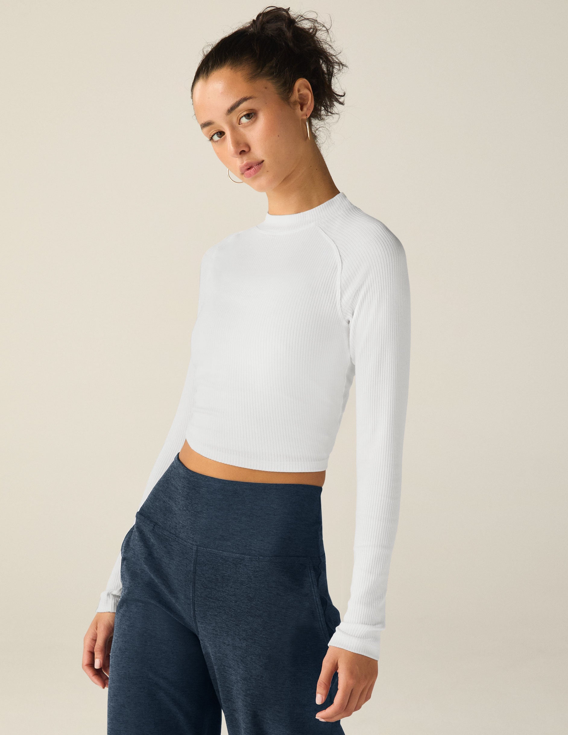 white long sleeve cropped top