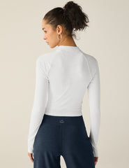 white long sleeve cropped top