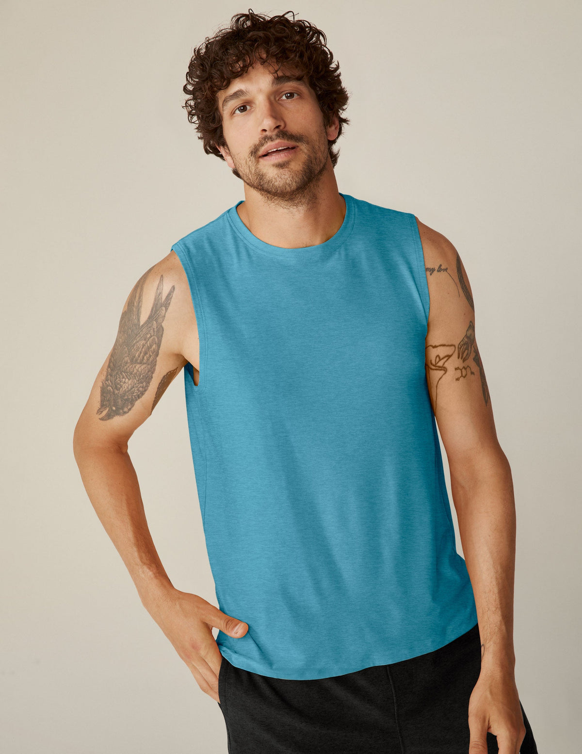 blue mens muscle tank top.