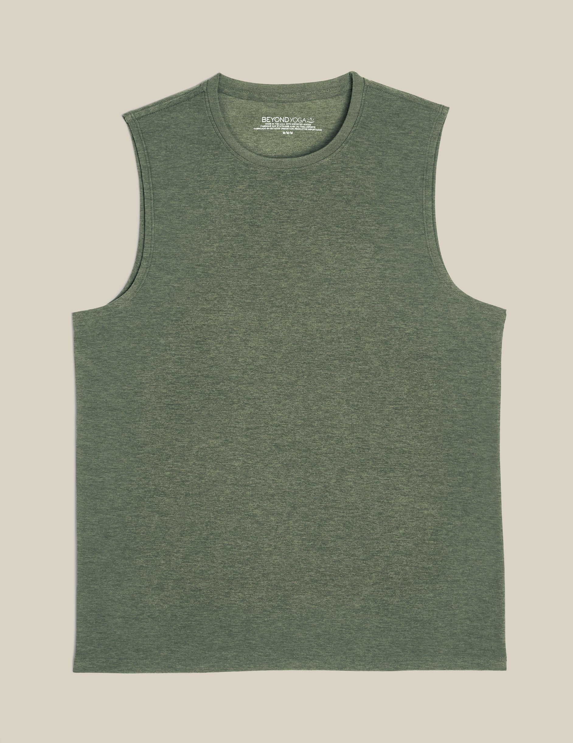 green mens sleeveless muscle tank top.