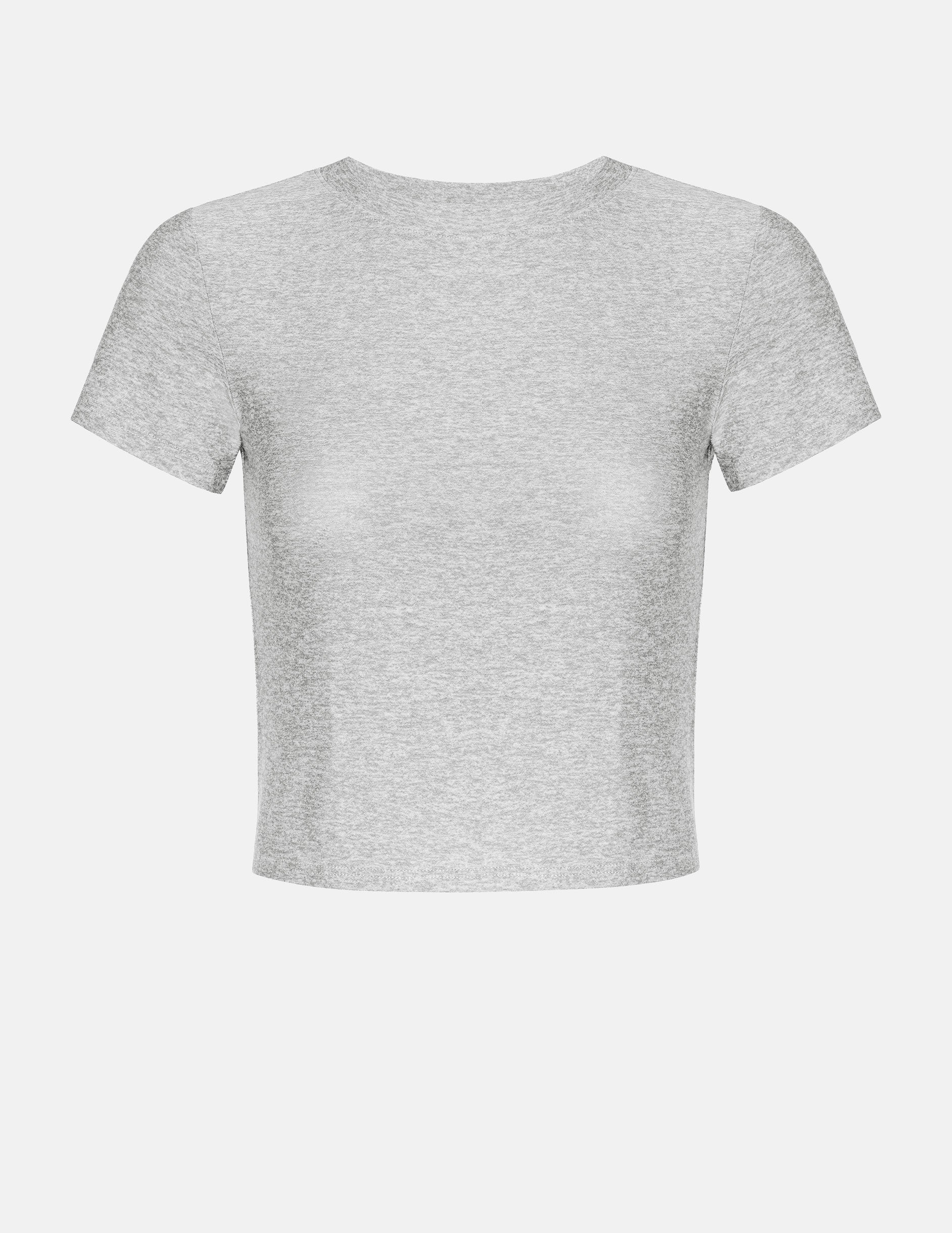 grey short sleeve baby tee.