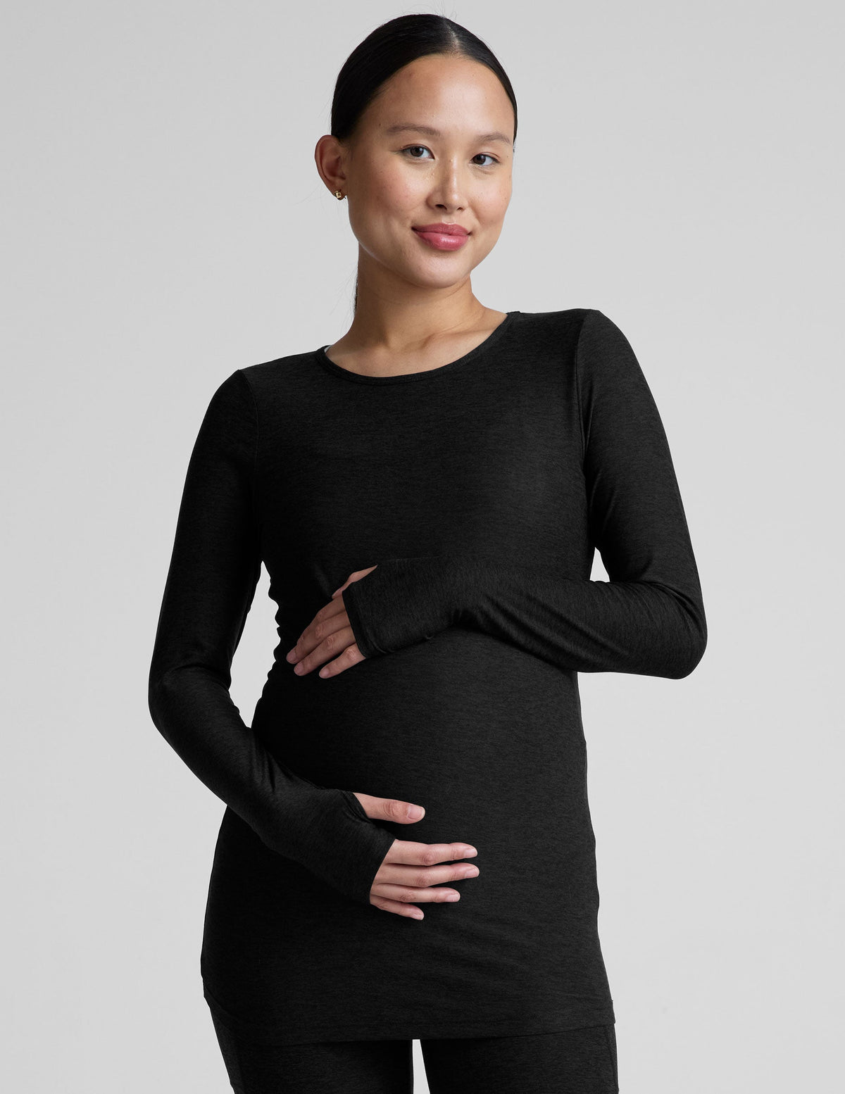 black long sleeve maternity top