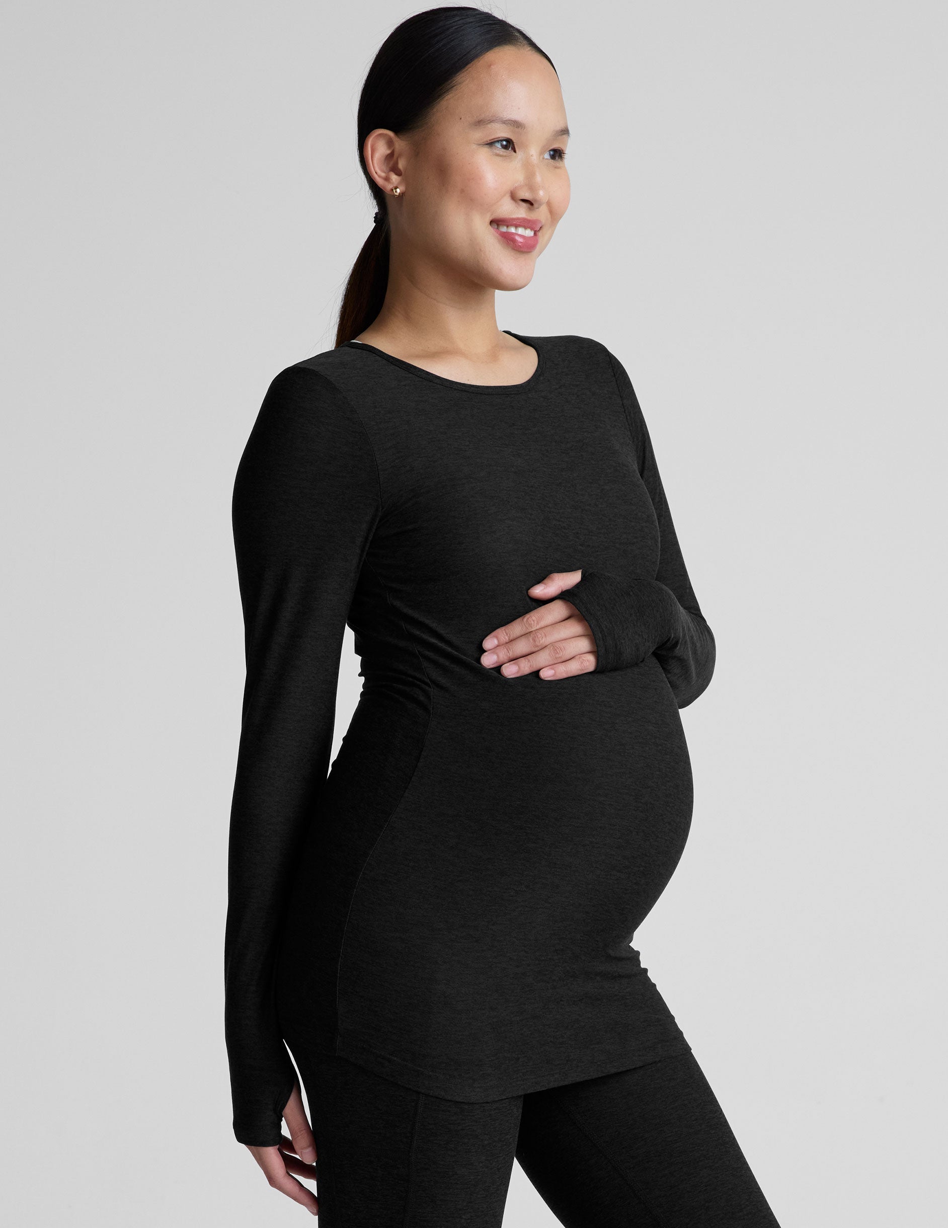 black long sleeve maternity top