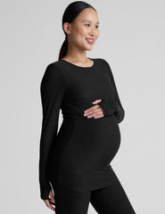 black long sleeve maternity top