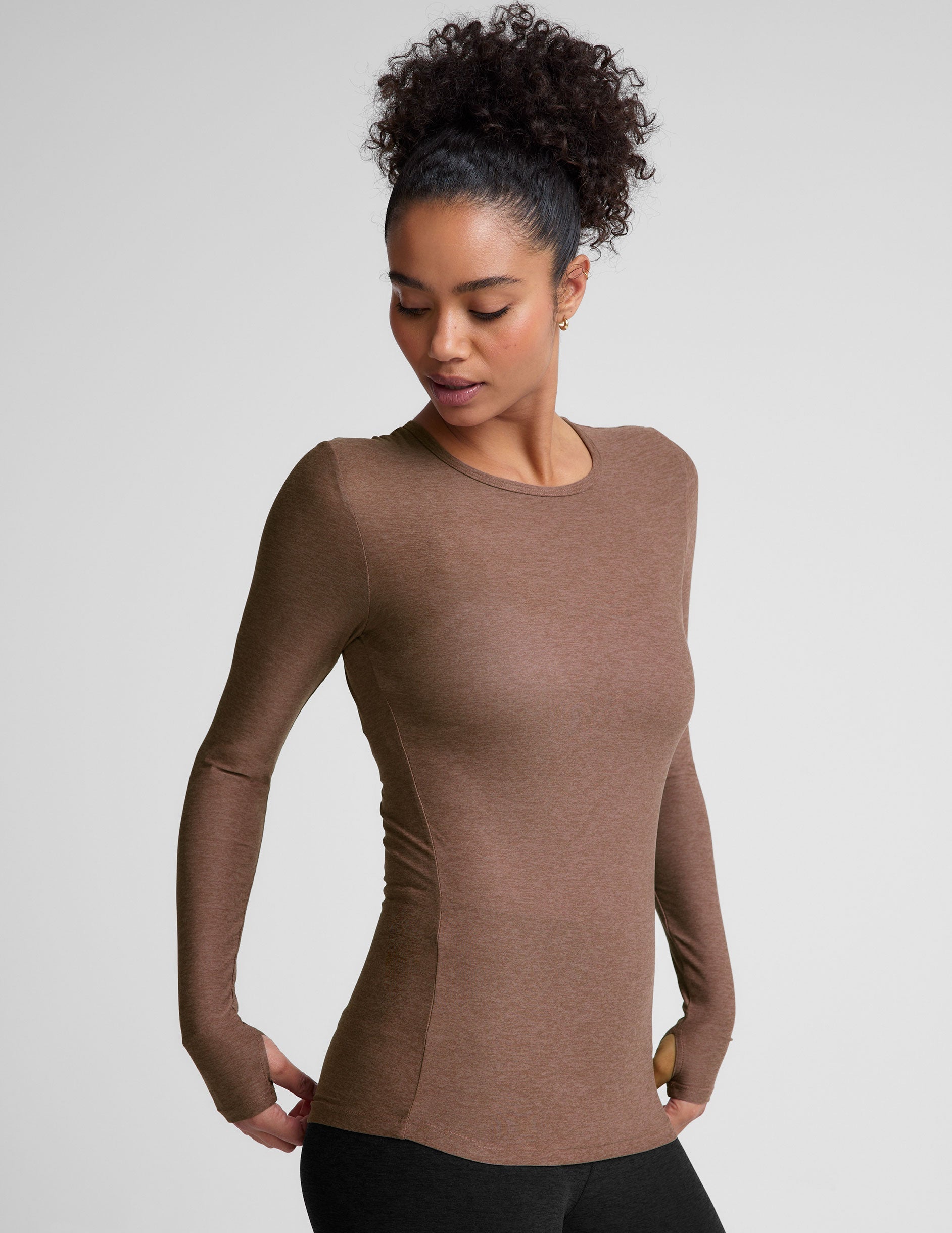 brown long sleeve top
