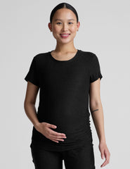 black short sleeve maternity tee.