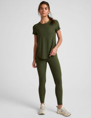 green short sleeve relaxed fit top.