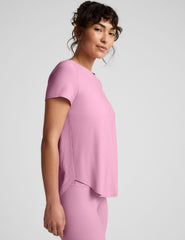 pink short sleeve top