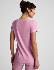 pink short sleeve top