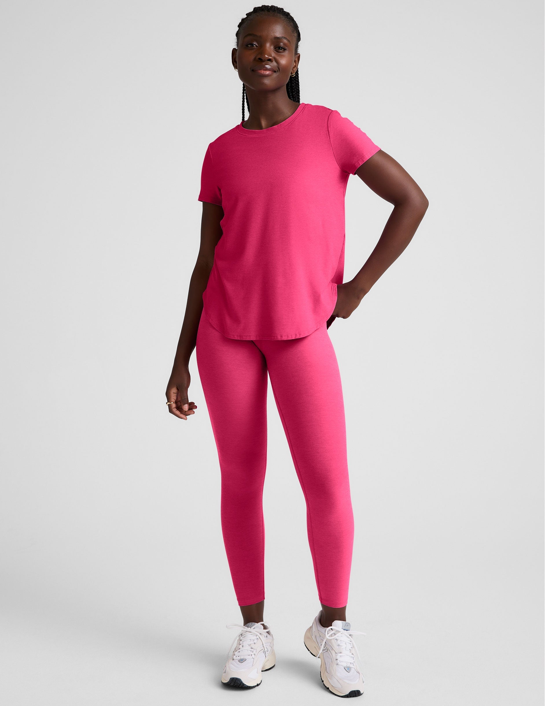 pink short sleeve lightweight t-shirt.