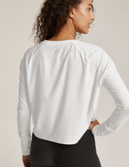 white crew neck long sleeve top