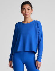 blue long sleeve top