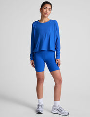 blue long sleeve top