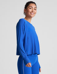 blue long sleeve top