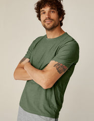 green mens short sleeve shirt.