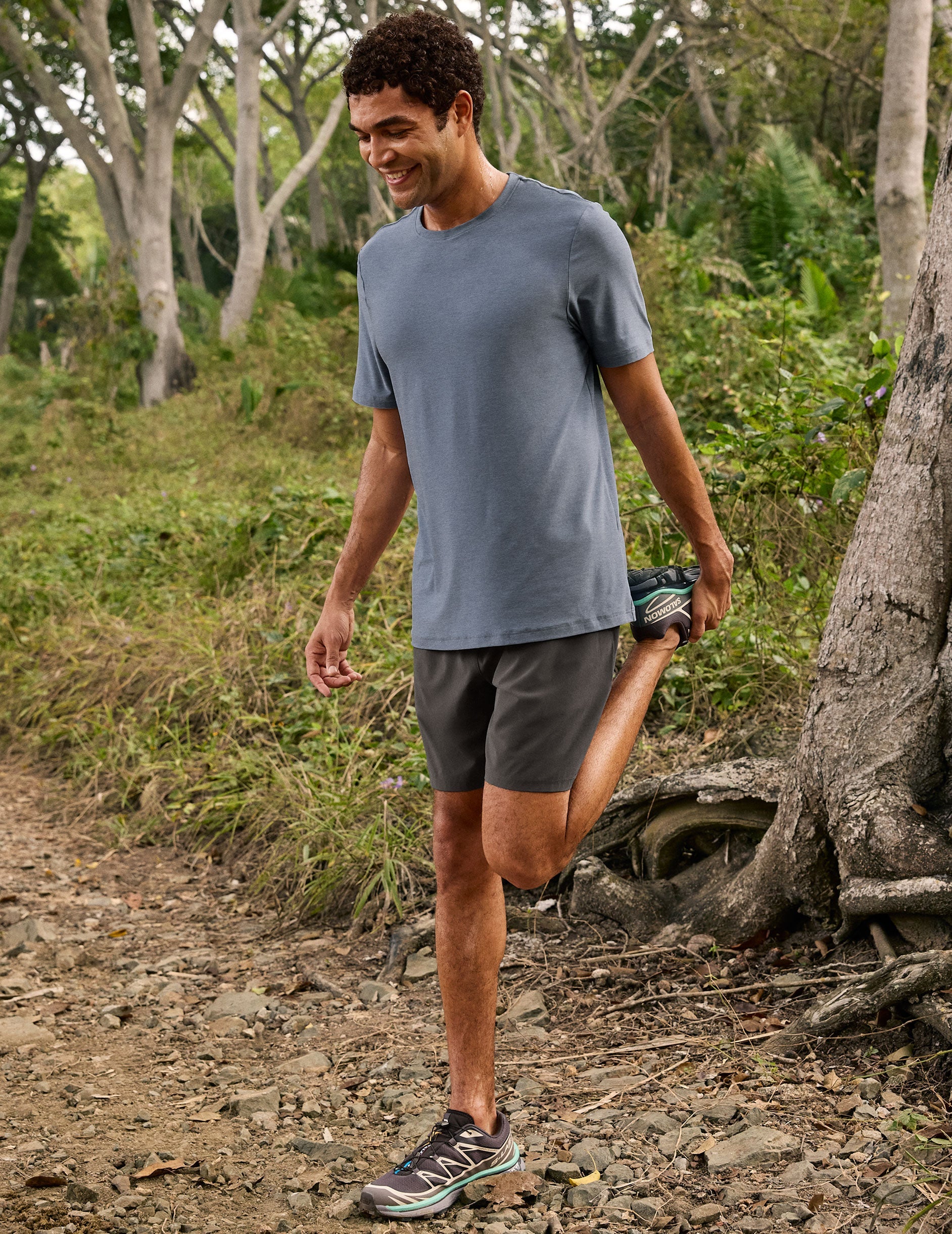 mens blue short sleeve shirt.