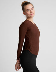 brown long sleeve top