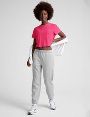 pink cropped tee